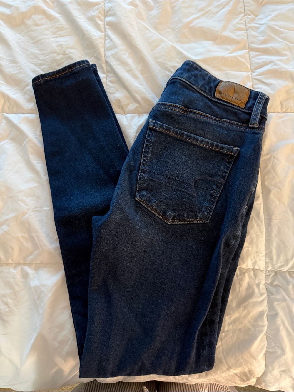 American Eagle Women's Dark Indigo Skinny Jeans — Stretch Denim